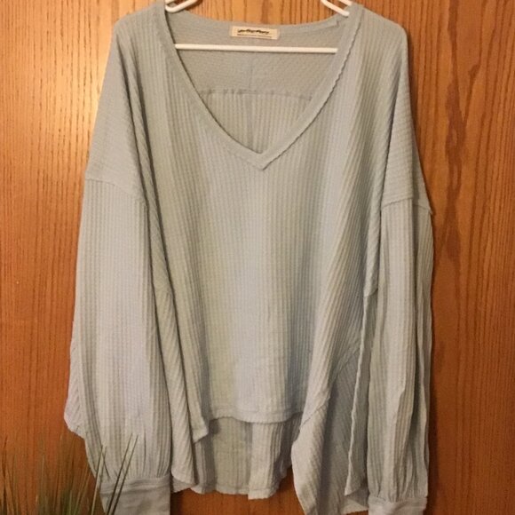 NWOT Free People Coraline Thermal Baby Blue size- MEDIUM - Picture 4 of 5